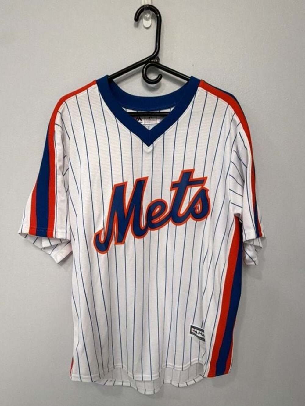 New York Mets Majestic Cool Base Cooperstown Pinstripe Jersey #34